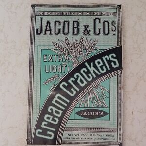 Jacob & Co England Cream Crackers Decorative Tin Sign